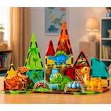 Magnetic Construction Blocks Dinosaurs Volcano Colorful 31 pcs. | shoptok.hr