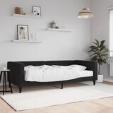 vidaXL Dnevna postelja z vzmetnico črna 90x200 cm žamet Cene