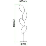  Ondaluce - LED prigušiva stojeća lampa RICE LED/38W/230V 166 cm zlatna | Eponuda.com