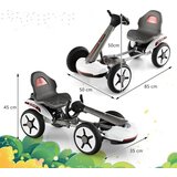  Dječji električni gokart s LED-om i dvostrano podesivim volanom te svjetlima na sjedalu - bijeli | shoptok.hr