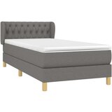  Box spring postelja z vzmetnico temno siva 90x200 cm blago, (20725235) | Shoptok.si