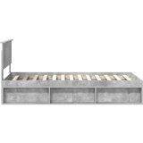  Okvir za krevet Beton 90 x 200 cm Čvrsto borovo drvo | shoptok.hr