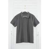 Trendyol Smoked Regular/Normal Cut Short Sleeve Textured Buttoned Polo Neck T-shirt cene