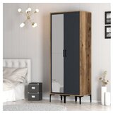 Hanah home kumsal rs - walnut, anthracite walnutanthracite wardrobe | Eponuda.com