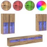  Set Zidnog TV Ormara s LED Osvjetljenjem 7 pcs hrast artisan | shoptok.hr