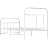  Metalni okvir kreveta uzglavlje i podnožje bijeli 90x190 cm | shoptok.hr