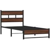  Metalni okvir kreveta bez madraca smeđi hrast 107x203 cm | shoptok.hr