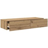 vidaXL Stenska polica s predali artisan hrast 100x36x19 cm inž. les | Shoptok.si