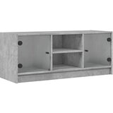 Maison Chic TV omarica - TV stojalo - Televizijska omarica s steklenimi vrati betonsko siva 102x37x42 cm, (21700981) Cene