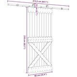 vidaXL Klizna vrata s priborom za montažu 90 x 210 cm masivna borovina | shoptok.hr