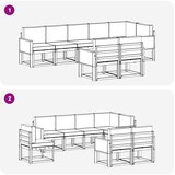  Set vanjskih sofa 8 kom. Prirodna i krem Poliester | shoptok.hr
