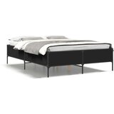 vidaXL Posteljni okvir črn 140x190 cm inženirski les in kovina, (21128664) | Shoptok.si