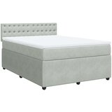 vidaXL Krevet s oprugama i madracem svjetlosivi 140x190 cm baršunasti | shoptok.hr