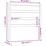  Uzglavlje za krevet sivo 106 x 4 x 100 cm od masivne borovine | shoptok.hr