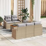  6-dijelni vrtni sofa set s jastučićima bež poli ratan akacije Cijene