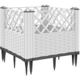  Vrtna sadilica s klinovima bijela 43,5 x 43,5 x 43,5 cm PP | shoptok.hr