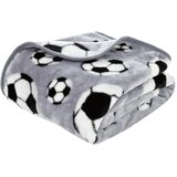 Catherine Lansfield Siva dječja deka 150x120 cm Football - Cijene