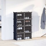 vidaXL Organizator za kocke za pohranu s 8 kocki i vratima crni PP | shoptok.hr