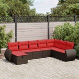  8-dijelni set vrtnih sofa s jastucima smeđi od poliratana | shoptok.hr