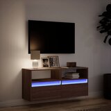  Zidni TV ormarić s LED svjetlima smeđa boja hrasta 100x31x45 cm | shoptok.hr