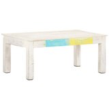 Furnova Klubska mizica bela 110x60x45 cm trden mangov les, (21915009) Cene