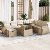  9-dijelni set vrtnih sofa s jastucima bež od poliratana | shoptok.hr