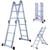 Herzberg HG-5002 aluminijske vi&amp;scaron;enamjenske sklopive ljestve 3,62 m Slike