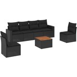  7-dijelni set vrtnih sofa od poliratana s jastucima crni Crna 66 x 62 x 69 cm | shoptok.hr