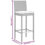  5-dijelni vrtni barski set od poliratana s jastucima crni Crna 110 cm table length | shoptok.hr