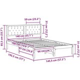  Konstrukcija postelje z vzglavjem Črna 140 x 190 cm blago, (5000084415) | Shoptok.si