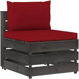  Modularna srednja sofa s jastucima od sivo impregniranog drva Crvena | shoptok.hr