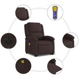  Električni masažni naslonjač na podizanje od tkanine tamnosmeđi | shoptok.hr