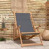 The Living Store Zložljiv stol za na plažo trdna tikovina siv - Stol Za Na Plažo, (21485487) | Shoptok.si