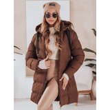 DStreet Kurtka damska zimowa z kapturem GABRIELLE brązowa | Shoptok.si
