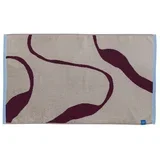 Bordo/sivo-bež kupaonska prostirka za tuš od organskog pamuka 50x80 cm Nova Arte –