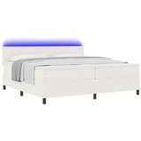vidaXL LED Box Spring Krevet s uzglavljem Krema i bijela 200 x 200 cm Cijene