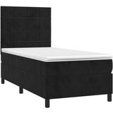  Box spring postelja z vzmetnico LED črna 100x200 cm žamet, (20900032) | Shoptok.si