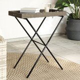  The Living Store Zložljiva miza s pladnjem siva 65x40x75 cm poli ratan - Zložljiva Miza S Pladnjem, (21498552) | Shoptok.si