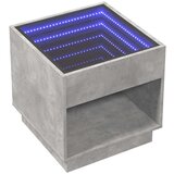  Noćni ormarić s beskonačnim LED siva boja betona 50x50x50 cm | shoptok.hr