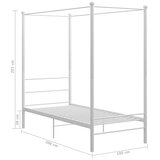  Okvir za krevet s nadstrešnicom bijeli metalni 100 x 200 cm | shoptok.hr
