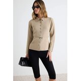 TRENDYOLMILLA Trendyol ženski duks Milla Mink Belted Polo Collar Knitwear Cardigan Twoaw26Hi00131 | Eponuda.com