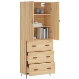  Visoka komoda hrasta sonome 69,5x34x180cm od konstruiranog drva Smeđa | Shoptok.si