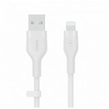Belkin boost charge flex silicone cable usb-a to lightning - 3M - white (CAA008bt3MWH) cene