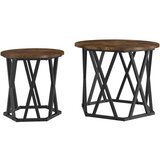  Bocni stol 2 pcs Dimljeni hrast Inženjerska drva i čelik | shoptok.hr