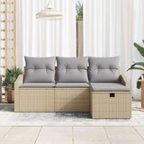  Set od 4 komada kauča za vrt s jastučićima Bež Poli Ratan | shoptok.hr