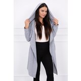 Kesi Cape with loose hood in gray color