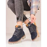 SHELOVET Navy blue women's trappers