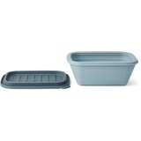 Liewood zložljiva silikonska škatlica za malico franklin sea blue/whale blue mix | Shoptok.si
