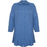 Trendyol Curve Blue Plus Size Shirt