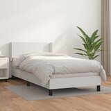 The Living Store Box spring postelja z vzmetnico bela 90x200 cm umetno usnje - Box Spring Postelja, (21503566) Cene